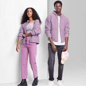 Wild fable purple cloud quilted jacket